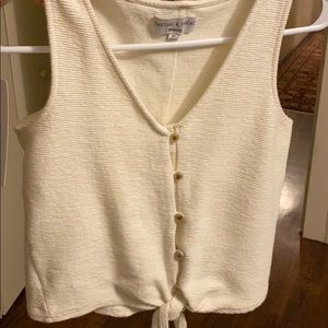 Madewell texture &thread button tank